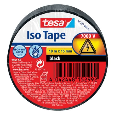 Nastro isolante tesa autoestinguente 15 mm x 10 m nero 56192-00010-22